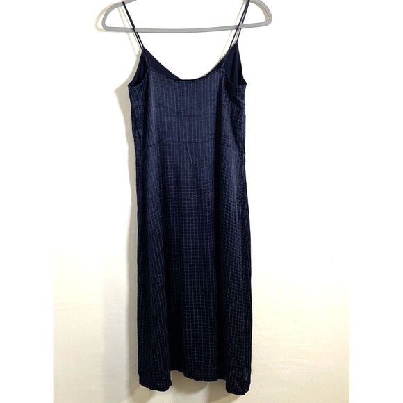 Zara V-Neck Sleeveless Navy Blue Viscose Midi Dress Size S - Picture 3 of 16
